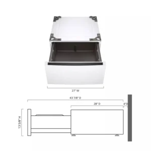 LG Universal Laundry Pedestal ( White ) with Storage Drawer Item  |  Model #WDP6W - Image 3