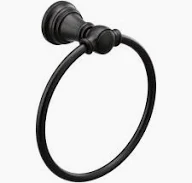 Moen YB8486 Black Weymouth 6-1/2" Towel Ring With Concealed Mounting