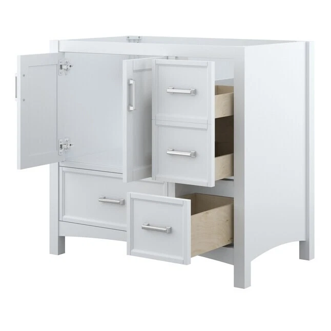 CRAFT + MAIN Everleigh 36-in White Bathroom Vanity Base Cabinet without Top