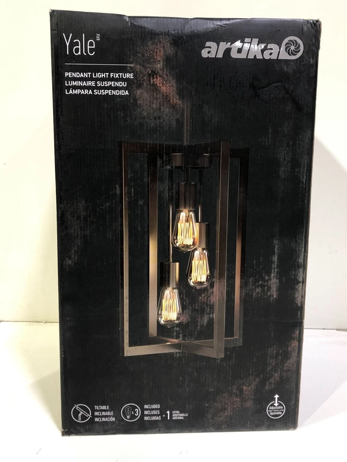 Artika Yale 3-light Bronze Caged Hanging Pendant Light Island Chandelier