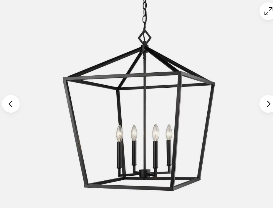 3254-MB 4-Light 20 in. Wide Taper Candle Matte Black Pendant by Millennium Light