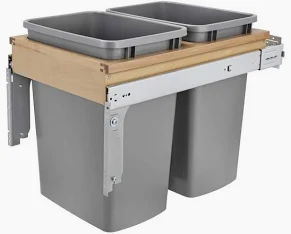 Rev-A-Shelf 4WCTM-18BBSCDM2 8.75 Gallon Double Pull-Out Top Mount Waste...