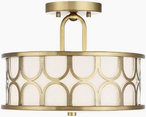 Savoy House 2-Light 10" Ceiling Light, Natural Brass/Milk - M60015NB