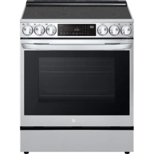 LG LSEL6335FE 30 Inch Smart Slide-In Electric Range with 5 Radiant Elements, 6.3 Cu. Ft. Oven Capacity, ProBake Convection®, Storage Drawer, InstaView ™ Window, Easy Clean, Self Clean, Energy Star Certified and Sabbath Mode - Image 3