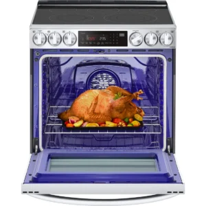 LG LSEL6335FE 30 Inch Smart Slide-In Electric Range with 5 Radiant Elements, 6.3 Cu. Ft. Oven Capacity, ProBake Convection®, Storage Drawer, InstaView ™ Window, Easy Clean, Self Clean, Energy Star Certified and Sabbath Mode - Image 8